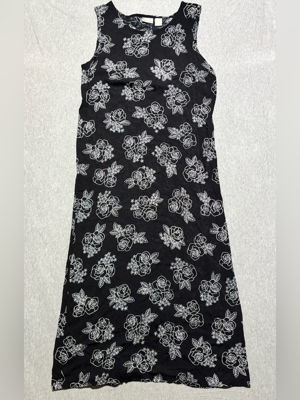 Erika Black Maxi Dress with White Floral Print